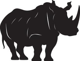 rhinocéros silhouette vecteur illustration blanc Contexte