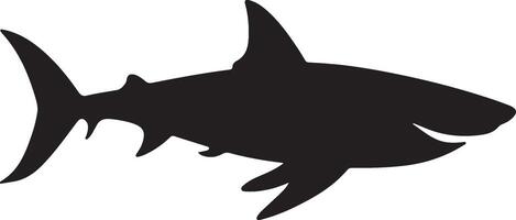 requin silhouette vecteur illustration blanc Contexte