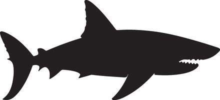 requin silhouette vecteur illustration blanc Contexte