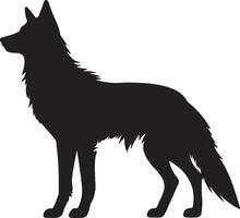 Loup silhouette vecteur illustration blanc Contexte