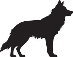 Loup silhouette vecteur illustration blanc Contexte