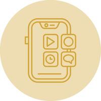 mobile application ligne Jaune cercle icône vecteur