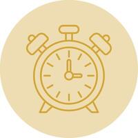 alarme l'horloge ligne Jaune cercle icône vecteur