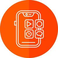 mobile application ligne rouge cercle icône vecteur