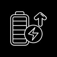 batterie plein ligne inversé icône vecteur