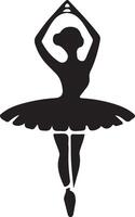 ballerine Danse vecteur icône dans plat style noir Couleur silhouette blanc Contexte 20