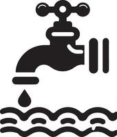 l'eau robinet vecteur, symbole, clipart, signe, noir Couleur silhouette, blanc Contexte 17 vecteur