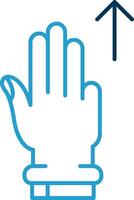 Trois les doigts en haut ligne bleu deux Couleur icône vecteur