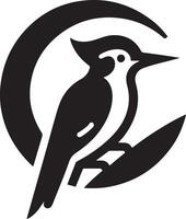 les pics oiseau logo concept, noir Couleur silhouette, blanc Contexte 11 vecteur