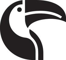 minimal toucan oiseau logo concept, clipart, symbole, noir Couleur silhouette, blanc Contexte 18 vecteur