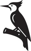 les pics oiseau logo concept, noir Couleur silhouette, blanc Contexte 19 vecteur