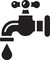 l'eau robinet vecteur, symbole, clipart, signe, noir Couleur silhouette, blanc Contexte 6 vecteur