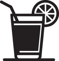 citron boisson verre icône, symbole, clipart, noir Couleur silhouette, blanc Contexte 2 vecteur