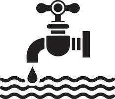 l'eau robinet vecteur, symbole, clipart, signe, noir Couleur silhouette, blanc Contexte 15 vecteur