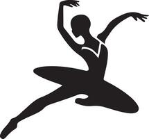 ballerine Danse vecteur icône dans plat style noir Couleur silhouette blanc Contexte 36