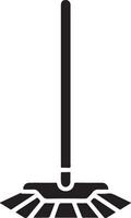 minimal sol balai icône symbole, plat illustration, noir Couleur silhouette, blanc Contexte 18 vecteur