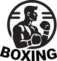 boxe logo blanc Contexte logos, vecteur silhouette 12