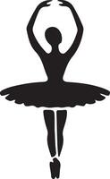 minimal ballerine vecteur icône dans plat style noir Couleur silhouette, blanc Contexte 9