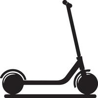 minimal deux à roues donner un coup scooter vecteur noir Couleur silhouette, blanc Contexte sept
