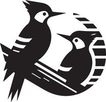 les pics oiseau logo concept, noir Couleur silhouette, blanc Contexte 17 vecteur