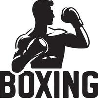 boxe logo blanc Contexte logos, vecteur silhouette 9