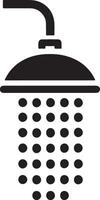 minimal douche tête icône, symbole, clipart, noir Couleur silhouette, blanc Contexte dix vecteur
