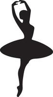 minimal ballerine vecteur icône dans plat style noir Couleur silhouette, blanc Contexte 46