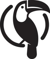 minimal toucan oiseau logo concept, clipart, symbole, noir Couleur silhouette, blanc Contexte 3 vecteur