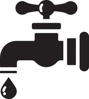 l'eau robinet vecteur, symbole, clipart, signe, noir Couleur silhouette, blanc Contexte 4 vecteur