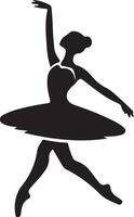 ballerine Danse vecteur icône dans plat style noir Couleur silhouette blanc Contexte 4
