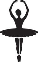 ballerine Danse vecteur icône dans plat style noir Couleur silhouette blanc Contexte 21