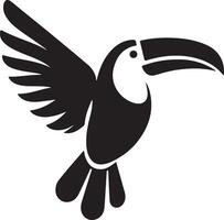 minimal toucan oiseau logo concept, clipart, symbole, noir Couleur silhouette, blanc Contexte dix vecteur