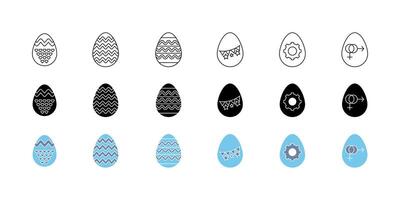 Pâques des œufs Icônes ensemble. ensemble de modifiable accident vasculaire cérébral icônes.vecteur ensemble de Pâques des œufs vecteur