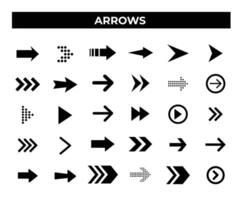 La Flèche Icônes. Facile curseurs, pointeurs et direction boutons vecteur illustration.
