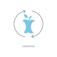 le compostage concept ligne icône. Facile élément illustration. le compostage concept contour symbole conception. vecteur
