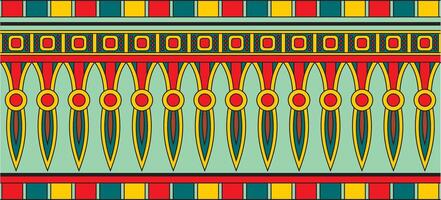 vecteur coloré sans couture égyptien frontière. interminable ornements de ancien Egypte. géométrique africain Cadre.