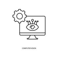 ordinateur vision concept ligne icône. Facile élément illustration. ordinateur vision concept contour symbole conception. vecteur