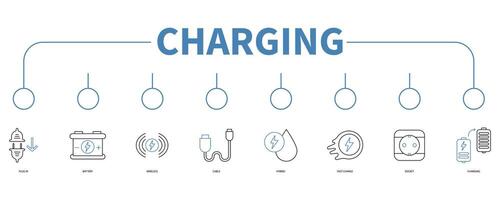 mise en charge bannière la toile icône vecteur illustration concept