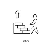 pas concept ligne icône. Facile élément illustration. pas concept contour symbole conception. vecteur