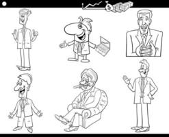 dessin animé affaires gens personnages ensemble coloration page vecteur