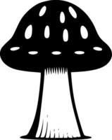 champignon - noir et blanc isolé icône - vecteur illustration
