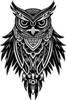 hibou - minimaliste et plat logo - vecteur illustration