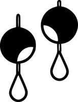 des boucles d'oreilles - noir et blanc isolé icône - vecteur illustration
