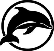 dauphin, noir et blanc vecteur illustration