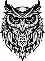 hibou, noir et blanc vecteur illustration