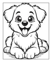 ai généré des gamins coloration page, chien coloration page illustration vecteur