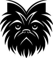 Affenpinscher - noir et blanc isolé icône - vecteur illustration