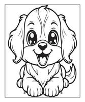 ai généré des gamins coloration page, chien coloration page illustration vecteur