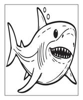 ai généré imprimable requin coloration page pour des gamins vecteur