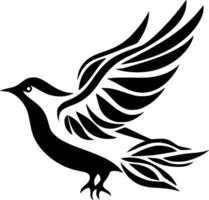 Colombe oiseau, noir et blanc vecteur illustration